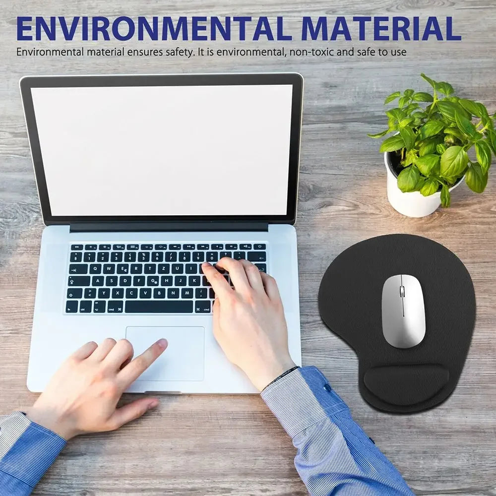 Ergonomic Wrist Rest Mouse Pad with Memory Foam - Non-Slip Gel Support Wrist Pad for Computer PC Laptop, Comfortable Office Desk Mat for Gaming & Work, Pain Relief Wrist Cushion