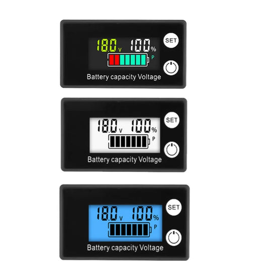 DC 8V-100V Battery Capacity Indicator Lead Acid Lithium LiFe PO4 Car Motorcycle Voltmeter Voltage Gauge 12V 24V 48V 72V