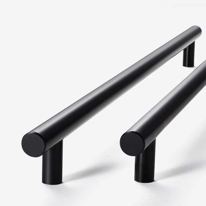 Modern  Matt Black Stainless Steel Kitchen Door Cabinet T Bar Handle Pull Knob 2" ~ 12'' Hardware Drawer Kitchen Handles