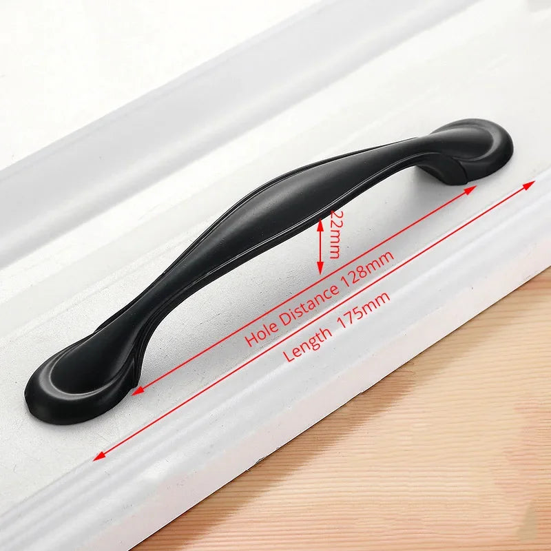 Aluminum Alloy Black Cabinet Handles American Style Solid Kitchen Cupboard Pulls Drawer Knobs Furniture Handle Hardware