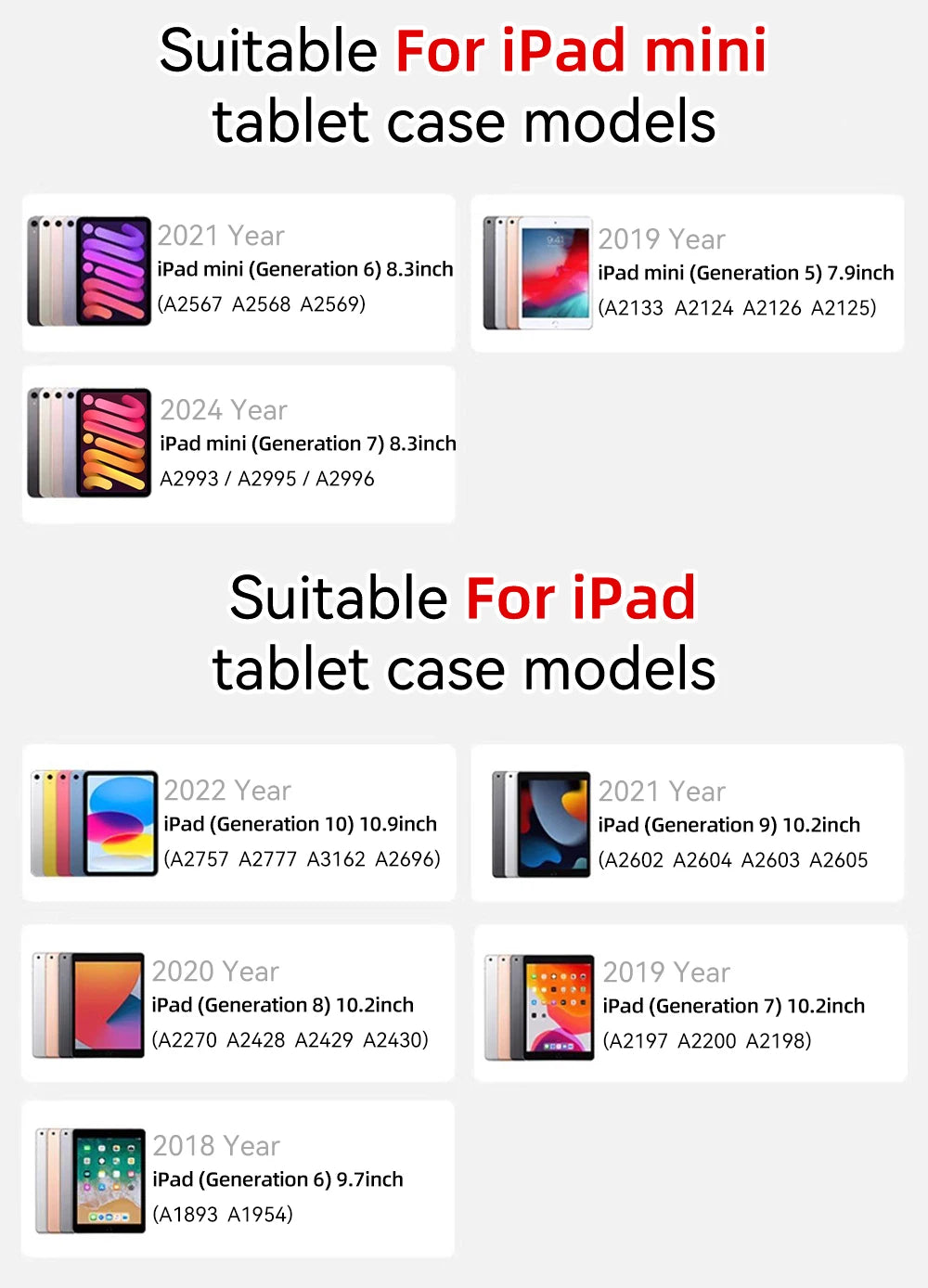 For iPad 10.2 Case 7/8/9th Generation Cover For 9.7 5/6th Air 2 Pro 11 1st/2nd/3rd/4th Air 4/5 10.9 Wake up from sleep funda