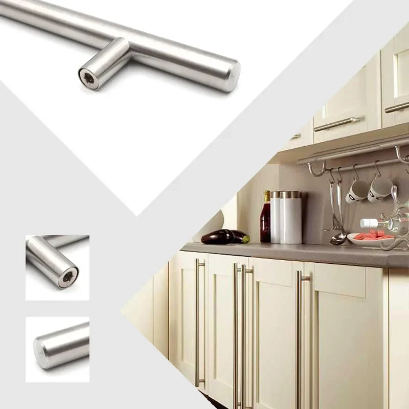 Diameter 10mmStainless Steel Kitchen Door Cabinet T Bar Handle Pull Knob 2" ~ 24''