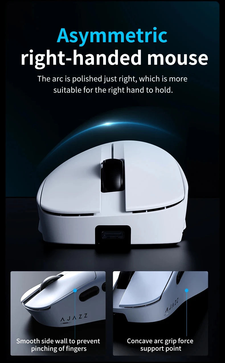 AJAZZ Wireless Gaming Mouse 3 Model With Magnetic Attraction Charging Base PAW3311 Sensor 12000 DPI For PC Laptop AJ179 V2/MAX
