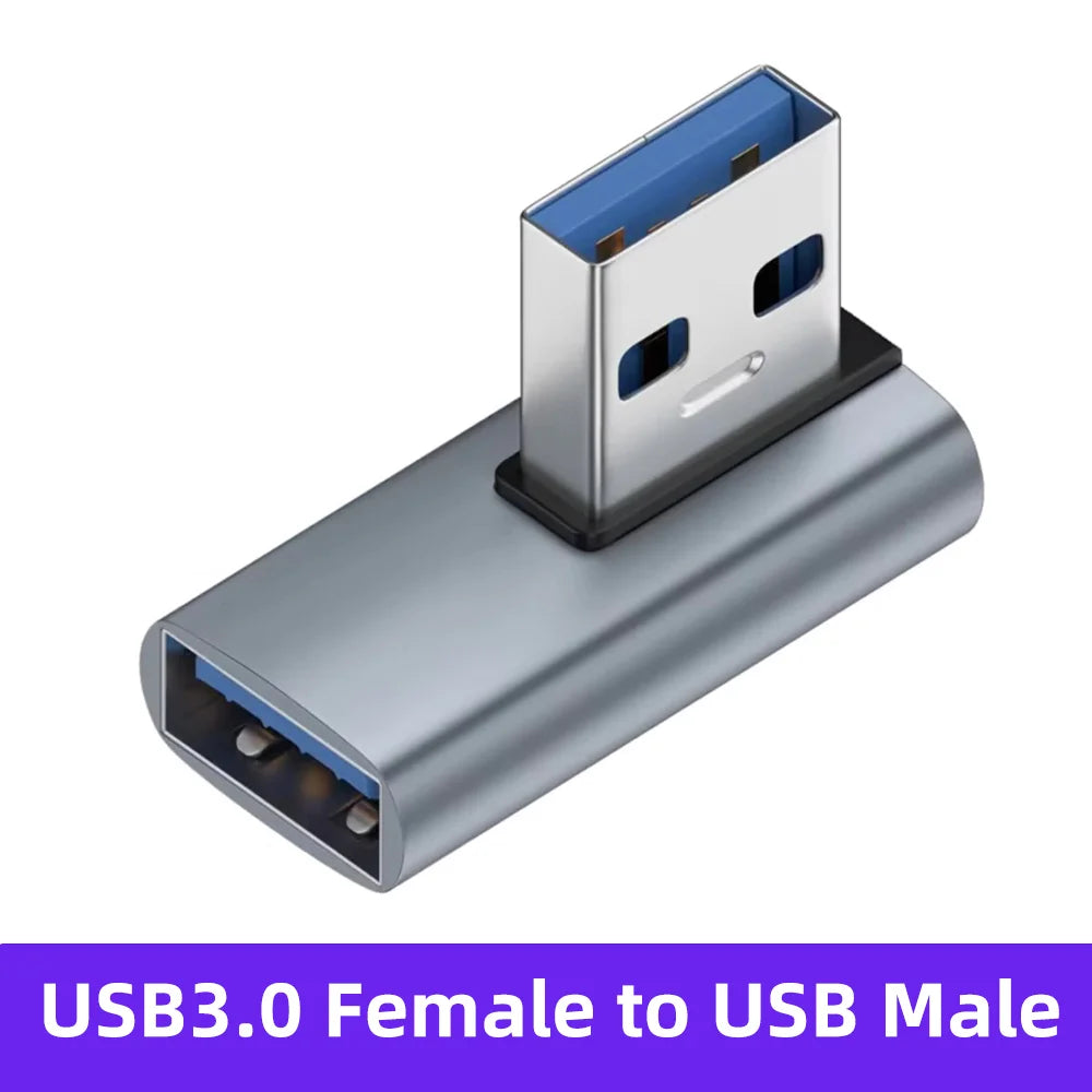 90 Right Angle USB 3.0 Extension Adapter Upward Elbow 10Gbps USB Connector for PC Male To Female Extension Plug Converter