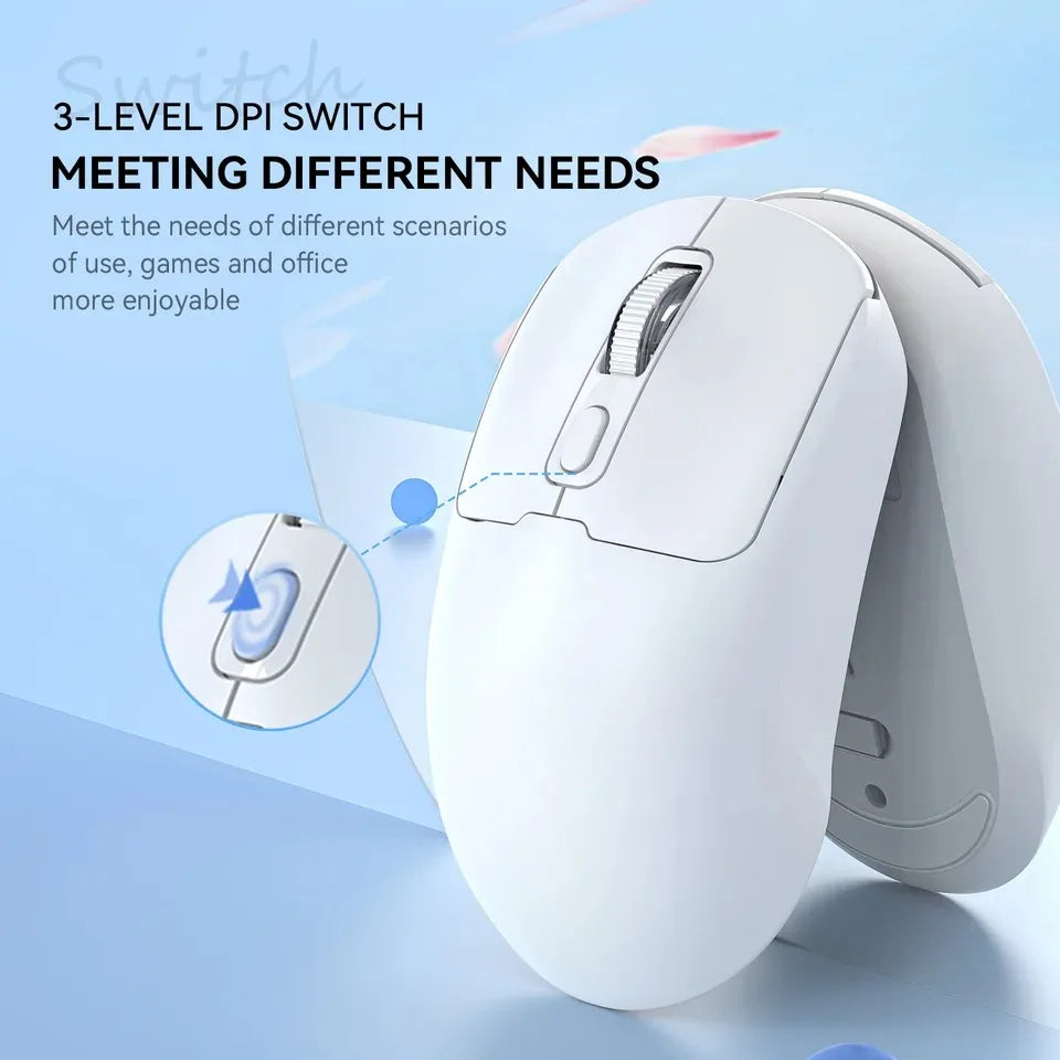 2.4G Wireless Mouse Bluetooth 5.4 Gaming Mouse Ergonomic Mice 800-1200-1600 DPI Mouse Rechargeable Office Mice for PC Laptop