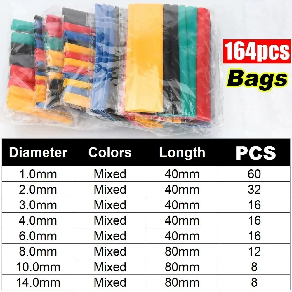 Thermal-Activated Cable Sleeve Shrinkable Wire Protector Kit Insulation Tubes for DlY Proiects Automotive Electronics Repair