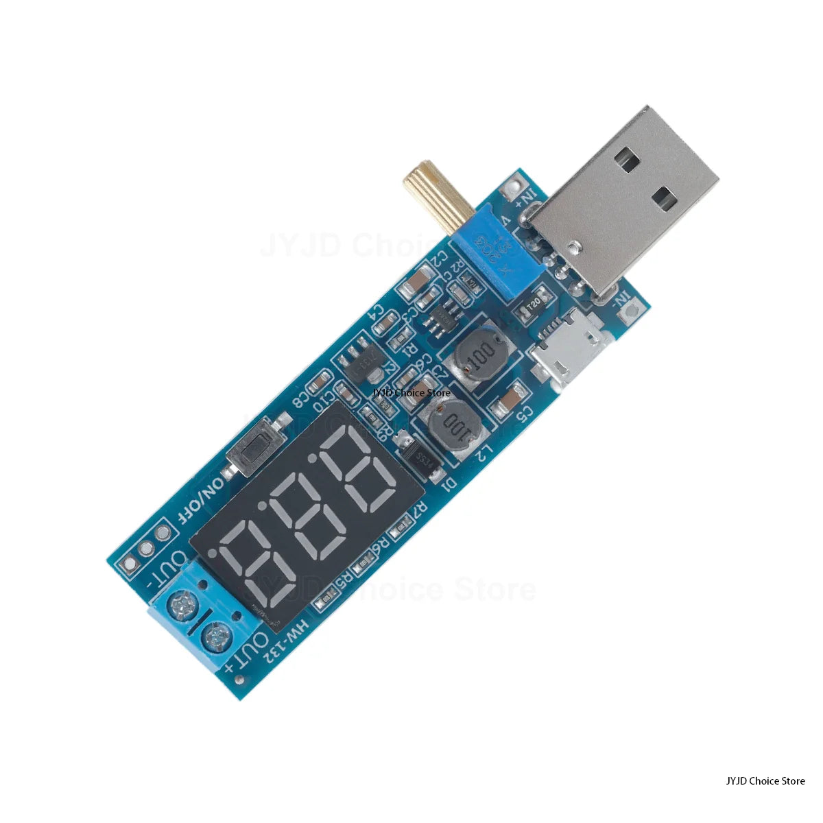 Adjustable DC-DC Boost Buck Converter Module, USB Input Step Up Step Down Power Supply Module Output 1.2V-24V