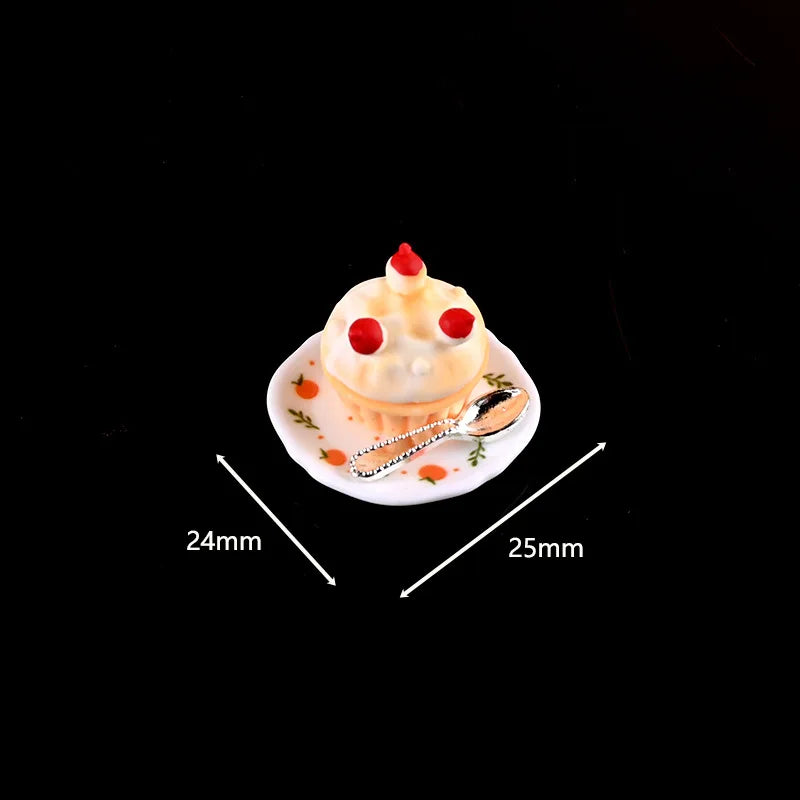 1set 1/12 Dollhouse Simulated Breakfast Afternoon Tea Set Dollhouse Mini Kitchen Food Decoration For Kid Pretend Play Toys