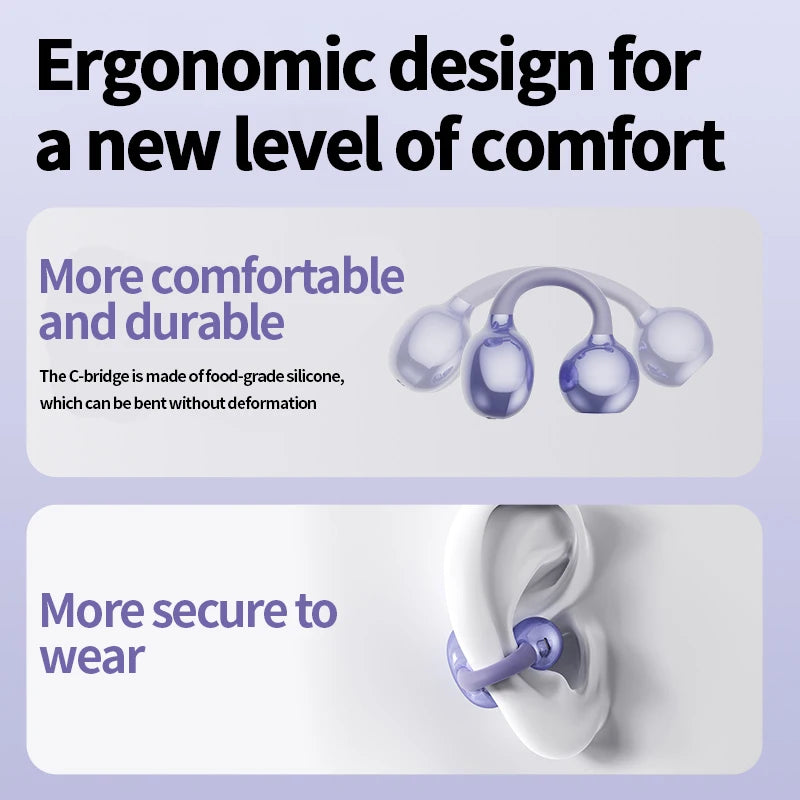 New Sport Earclip Wireless Headphone Bluetooth Earphone Audífonos Bluetooth Inalámbrico Gaming LED Display for Xiaomi Huawei