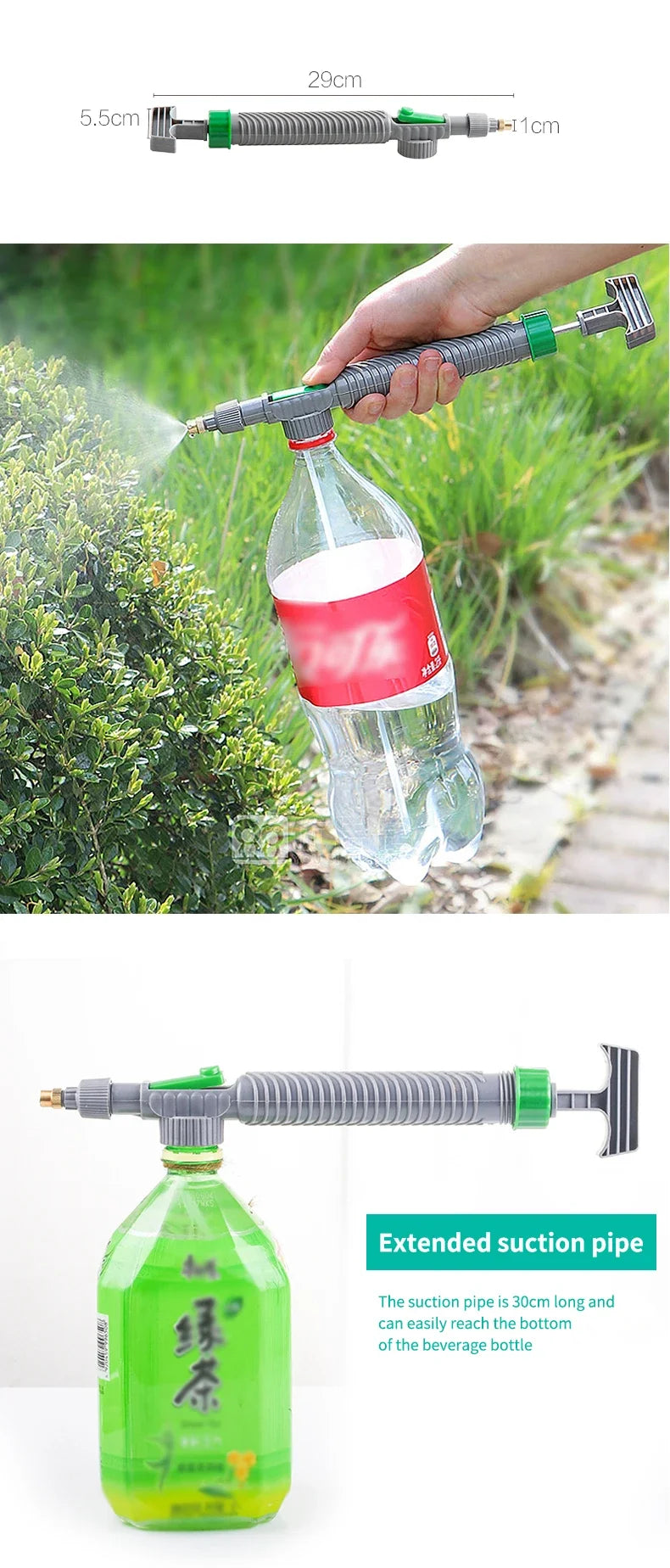 High Pressure Adjustable Bottle Cap Sprayer Nozzle, Portable Garden & Farm Water Spray Tool