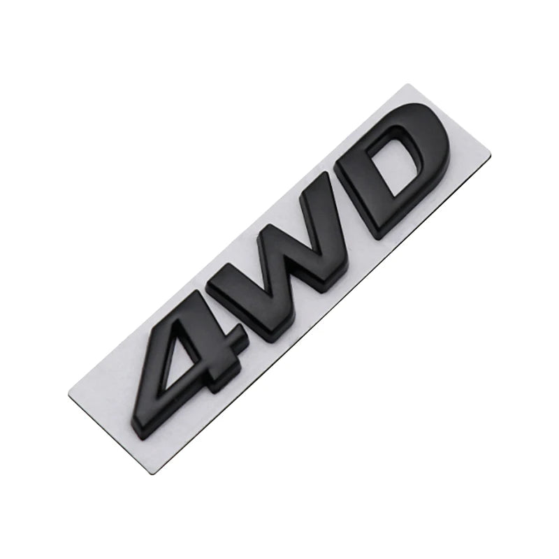 3D Metal 4WD Logo Decals Emblem Badge Car RearTrunk Fender Adhesive Badge Body Sticker ForToyota RAV 4 Hyundai Honda Accessories