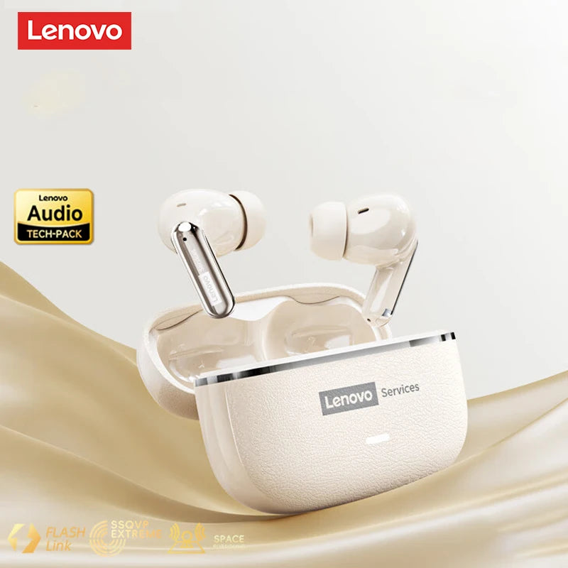 Choice Lenovo LE208 Wireless Bluetooth Leather Earphones Stereo ENC Noise Cancelling Headphone 38ms Low Latency Gaming Headset