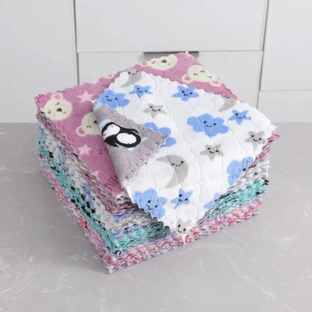 3pcs Microfiber Cleaning Cloth Kitchen Towel Set Dish Towel for Kitchen Items Household Tools Dish Washing Cloth Absorbent Rags