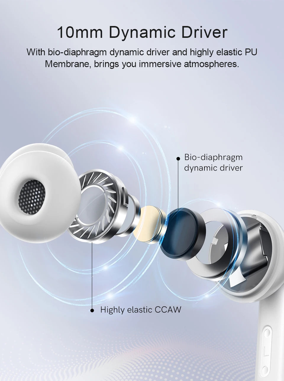 QCY T13 ANC Active Noise Cancelling Wireless Earbuds Bluetooth 5.3 Headphones 4 Mics ENC Clear Calls Earphones 30H Playtime IPX5
