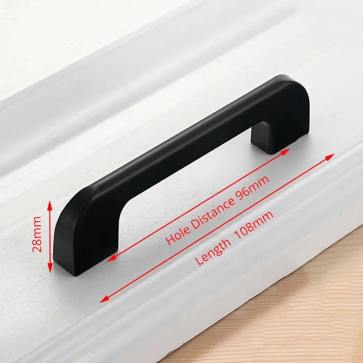 Aluminum Alloy Black Cabinet Handles American Style Solid Kitchen Cupboard Pulls Drawer Knobs Furniture Handle Hardware