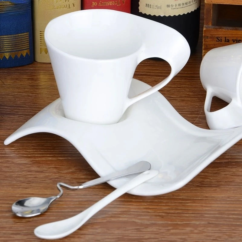 Espresso Coffee Cup European Ceramic Mug with Spoon and Cup Holder Kitchen Bar Supplies Home Living Room Drinking Utensils