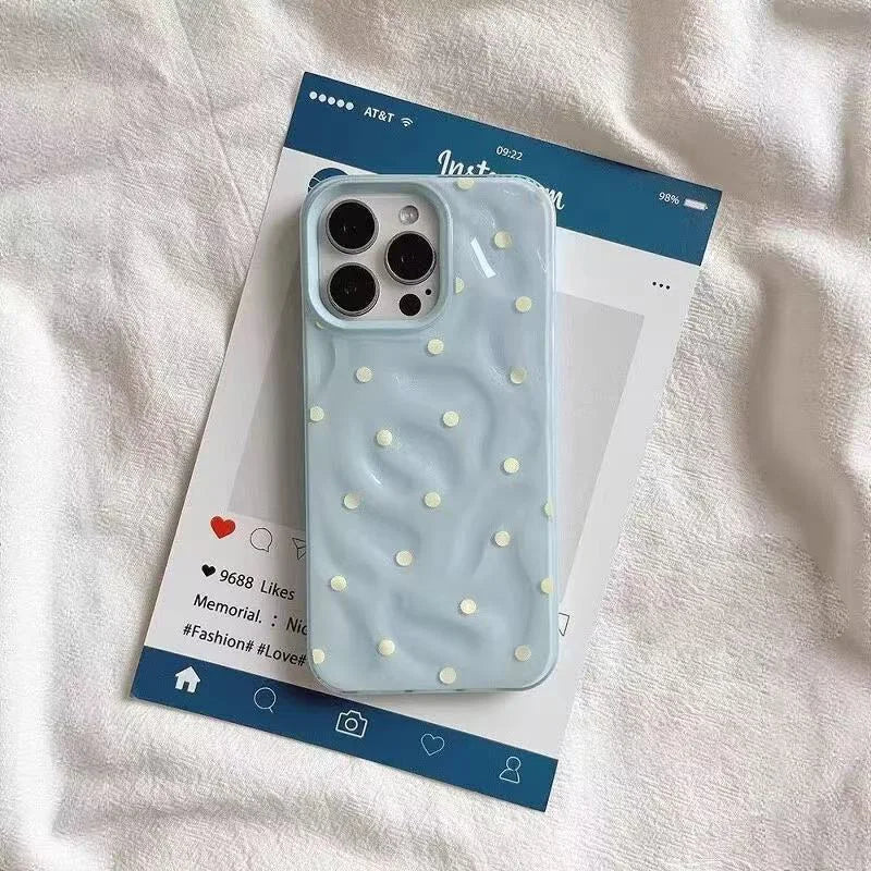 Black Polka Dots Case For IPhone 16 15 Plus 12 13 11 17 Pro Max Lovely Cover For Iphone 16 15 14 Plus Case Cover Funda Bumber