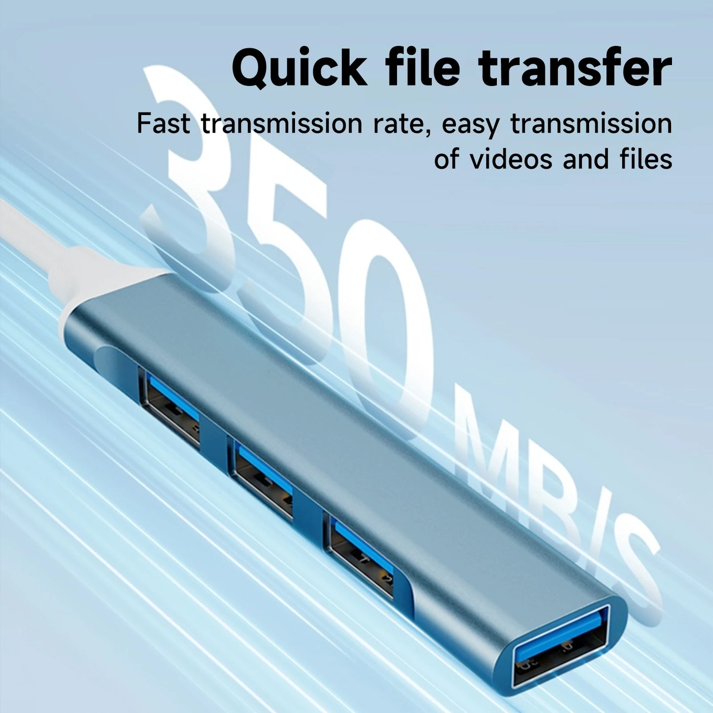 4-in-1 USB C Hub 3.0, Multi-Port OTG Adapter for Smartphones, Tablets, Laptops, Computers, Type-C Splitter