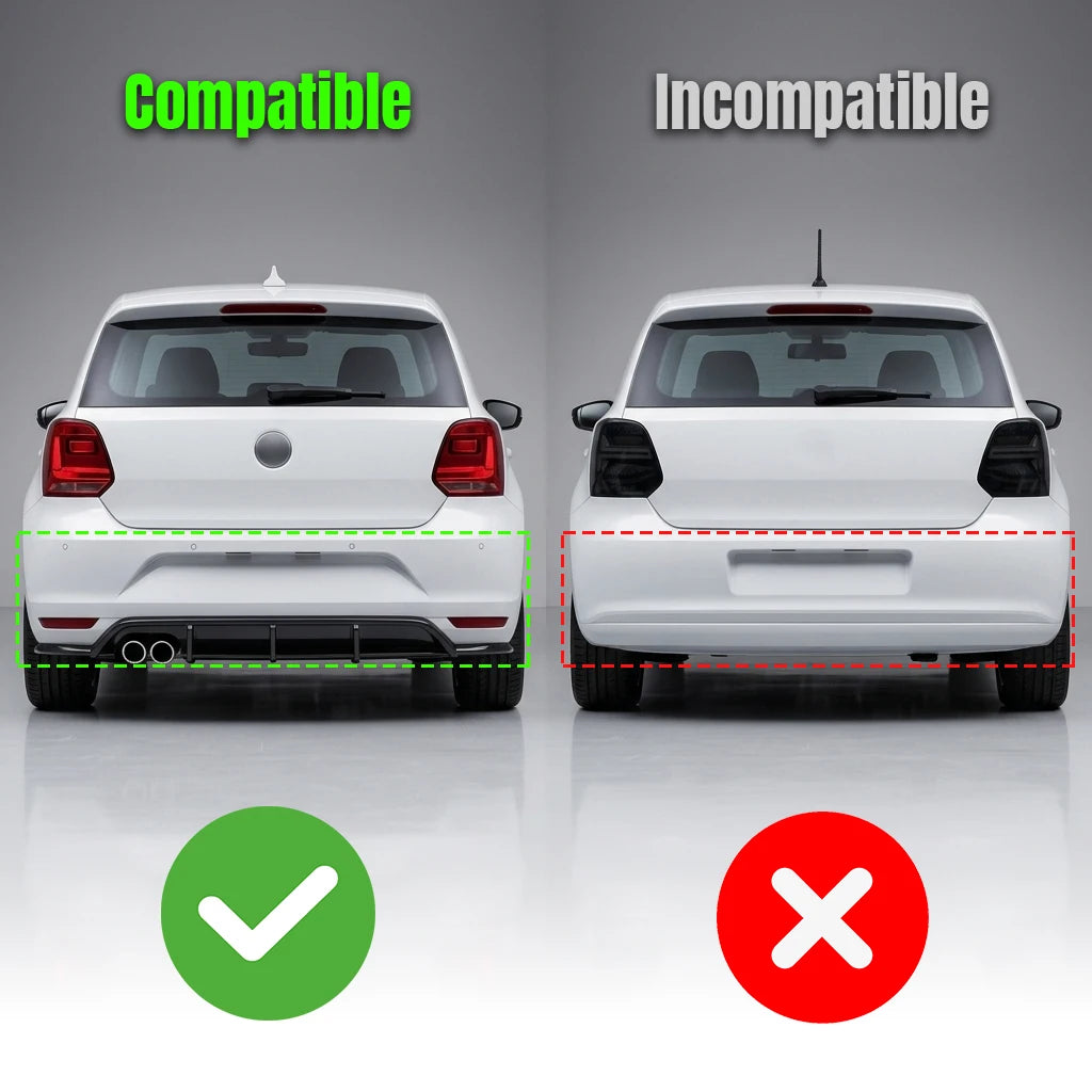 For VW Polo MK5 6R 2009-2014 Car Rear Bumper Lip Spoiler Tail Lower Guard Styling Splitter Decoration Cover Auto Accessories