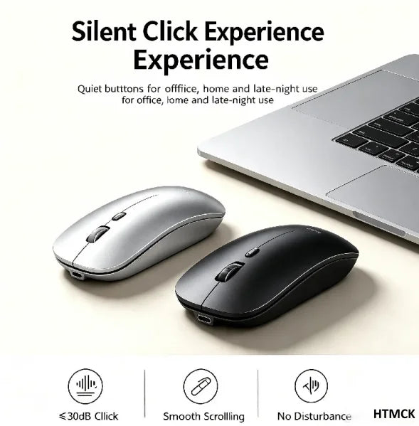 Ergonomic Wireless Gaming Mouse RGB Backlight USB Compatible Rechargeable Silent Backlit Mouse for Laptop PC - Silent Gaming Mic