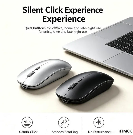Ergonomic Wireless Gaming Mouse RGB Backlight USB Compatible Rechargeable Silent Backlit Mouse for Laptop PC - Silent Gaming Mic
