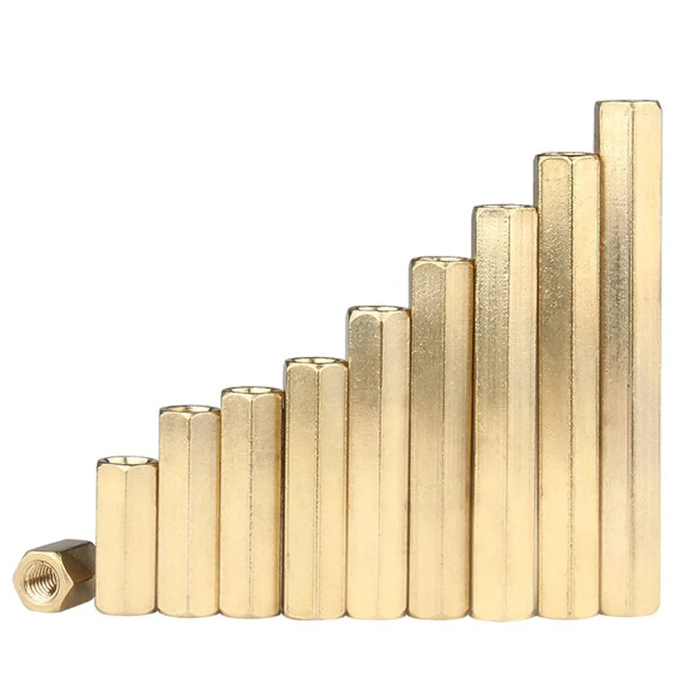 M2-M6 Double Pass Hex Brass Female Standoff Pillar Stud Mount Spacer Hexagon PCB Motherboard Nut Hollow Support Customize
