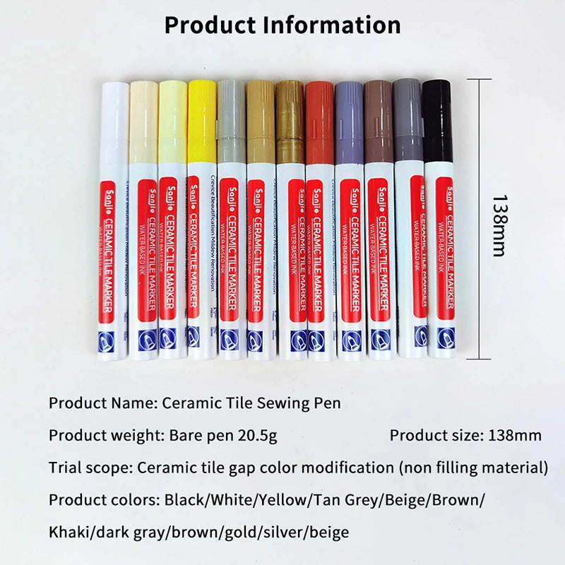 1PC Waterproof Tile Marker Grout Pen Wall Seam Restorer Mark Ceramic Tile Beautiful Seam Kitchen Bathroom Wall Seam Repair Tools