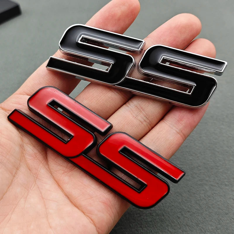 3D Metal Logo SS Car Body Sticker Rear Trunk Badge Front Grille Emblem For Chevrolet SS Camaro Cruze Equinox Blazer Accessoeies