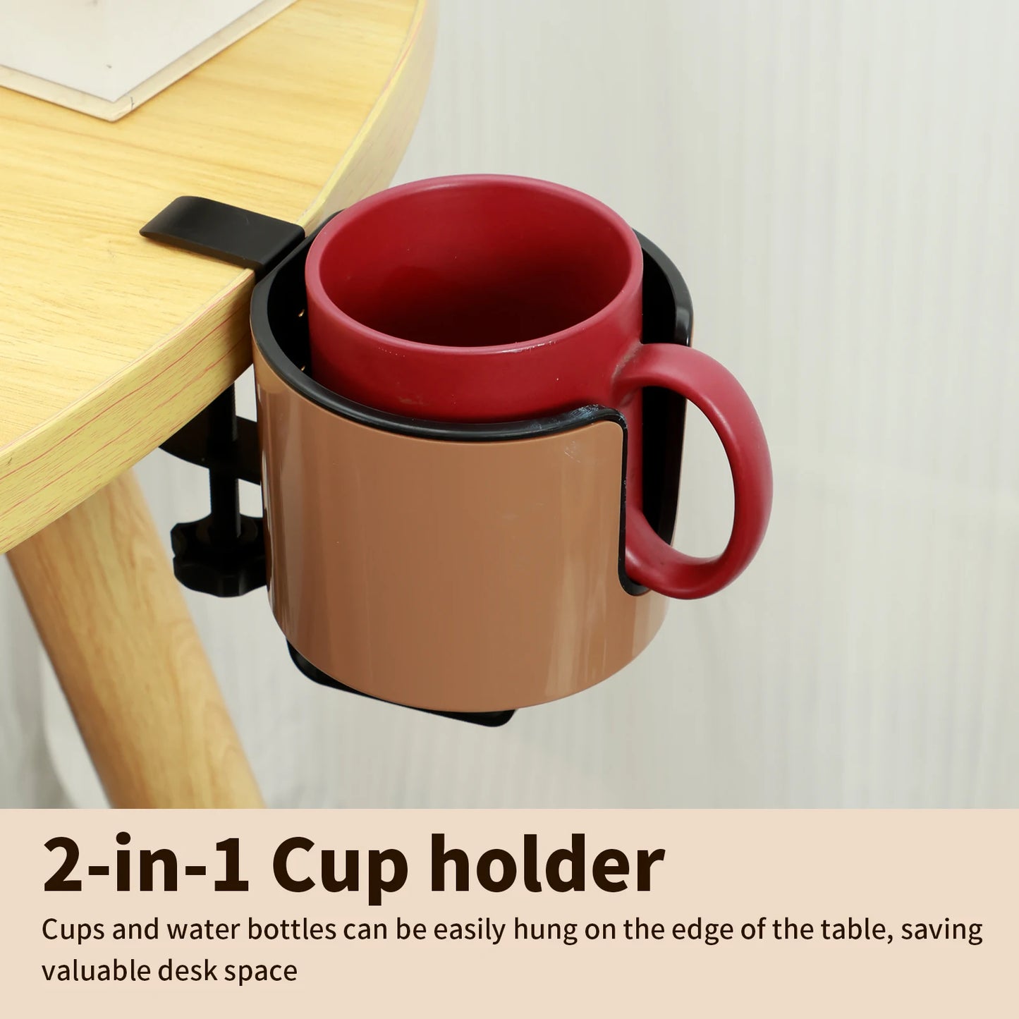 2 IN 1 Headphone Holder Nonslip Adjustable Desk Clamp Cup Rack for Coffee Mugs Water Cups Headphone Gaming Desk Accessories NEW
