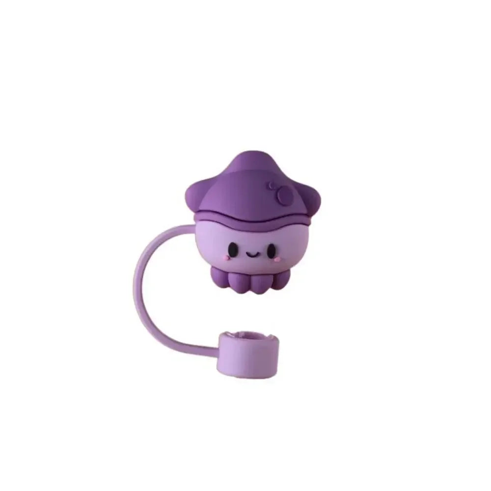 1PC Silicone Straw Plug Splash Proof Drinking Dust Cap Dust-proof Straw Tips Cover Cup Accessory Kitchen Tool Creative Reusable