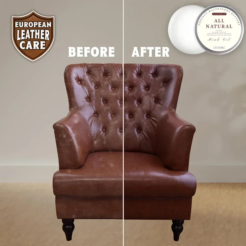 Natural Mink Oil Cream for Leather Shoes Bags Leather Care Cream Leather Maintenance Cream Leathercraft Accessories