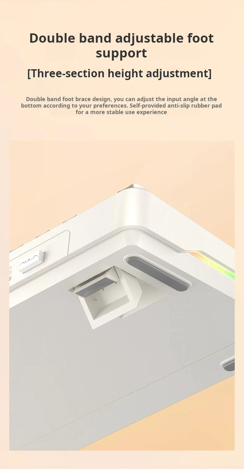 AULA F108Pro/F108 Wireless Bluetooth tri-mode connection, multi-functional display, Gasket structure, RGB lighting effects