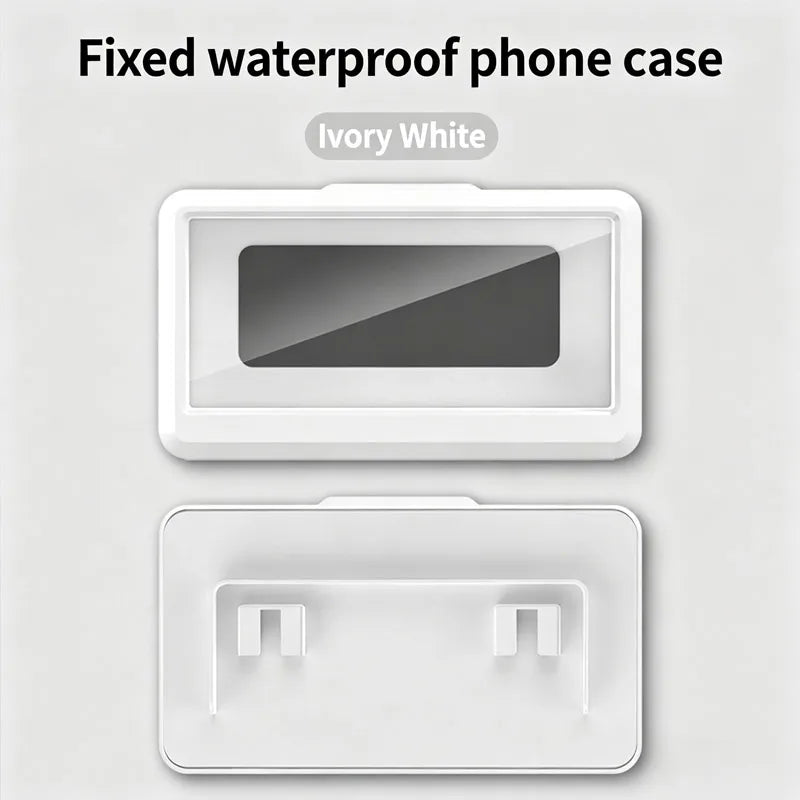 Waterproof Anti-Fog Touch Screen Shower Phone Holder No Drill Wall Mount Bracket Fits 4.7-7 Inch Phones For Bathroom Kitchen Toilet