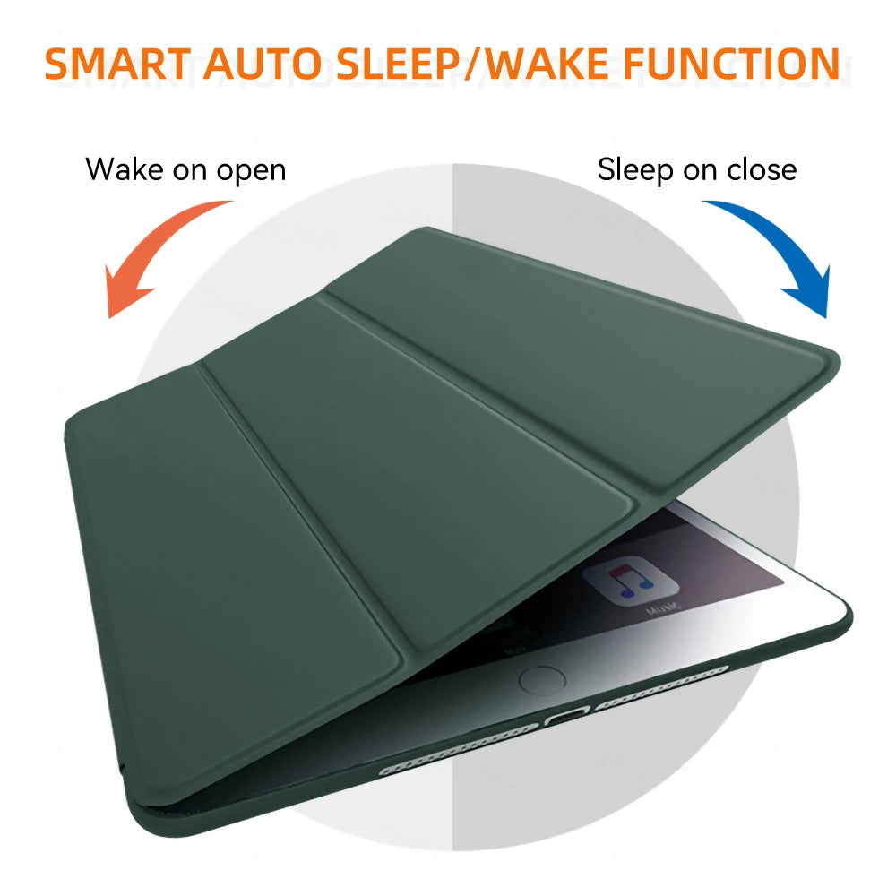 For iPad 10.2 Case 7/8/9th Generation Cover For 9.7 5/6th Air 2 Pro 11 1st/2nd/3rd/4th Air 4/5 10.9 Wake up from sleep funda