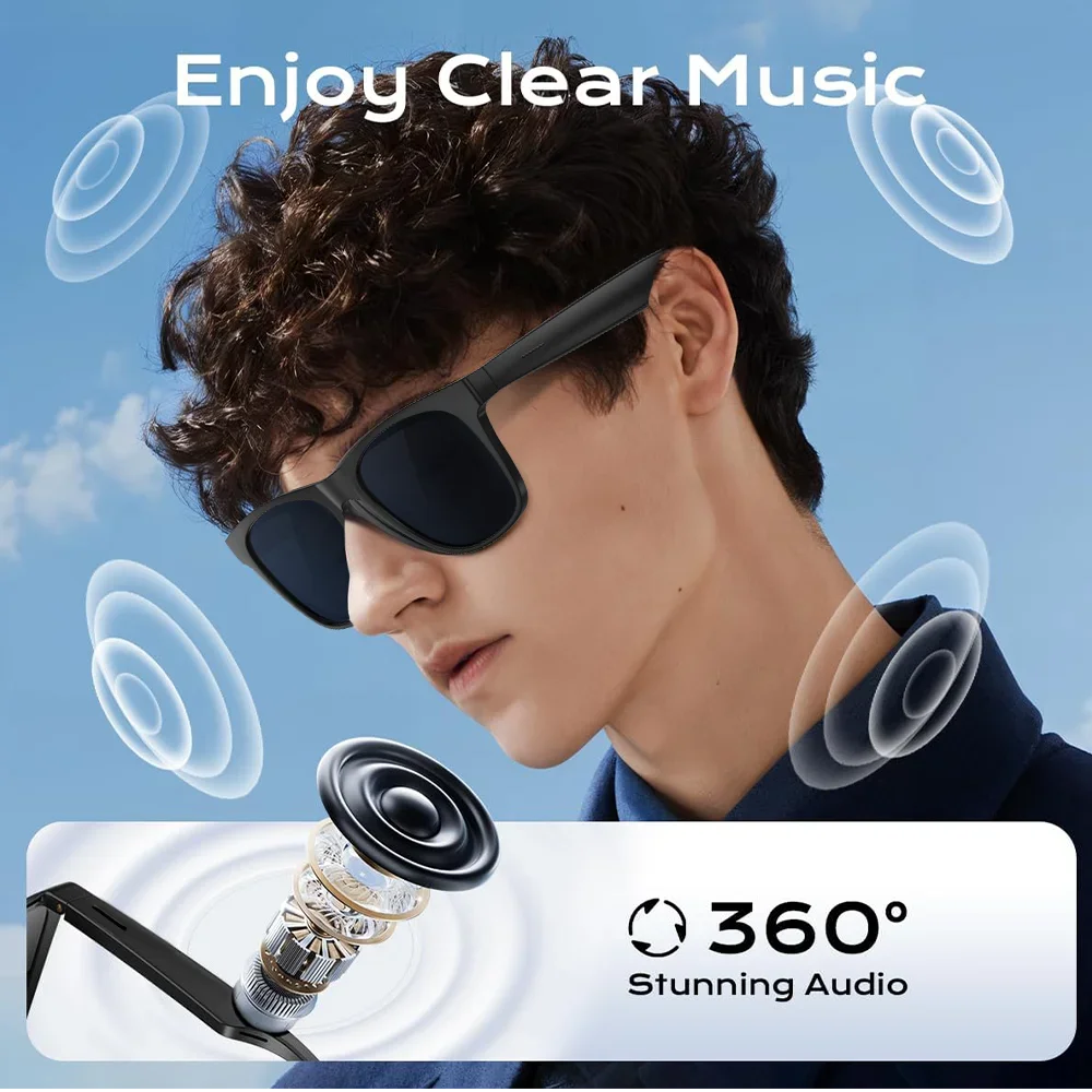 Lenovo AI Smart Wireless Glasses Bluetooth Sunglasses Remote 8K Control Touch Photo Camera Recording Voice Assistant Translator