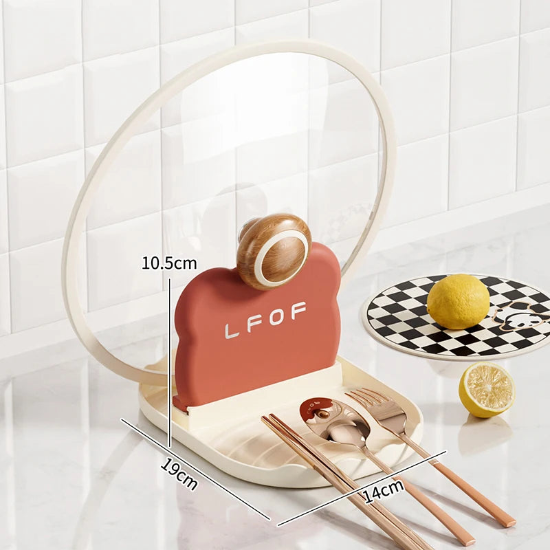 1 Piece Pot Lid Rack Stove Top Spoon Organizer Kitchen Countertop Heat Resistant Lid Holder Cute Cooking Utensil