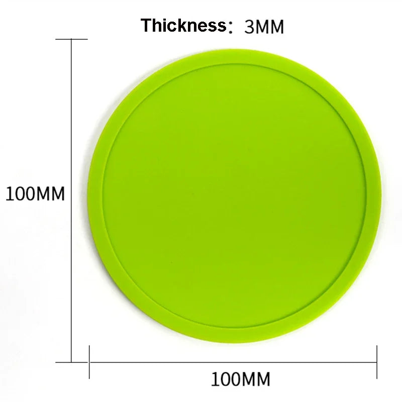 3.9 inches Anti-slip Silicone Coasters Heat Resistant Tea Cup Mat Lots Drink Coffee Mug Glass Beverage Holder Pad Kitchen Tool