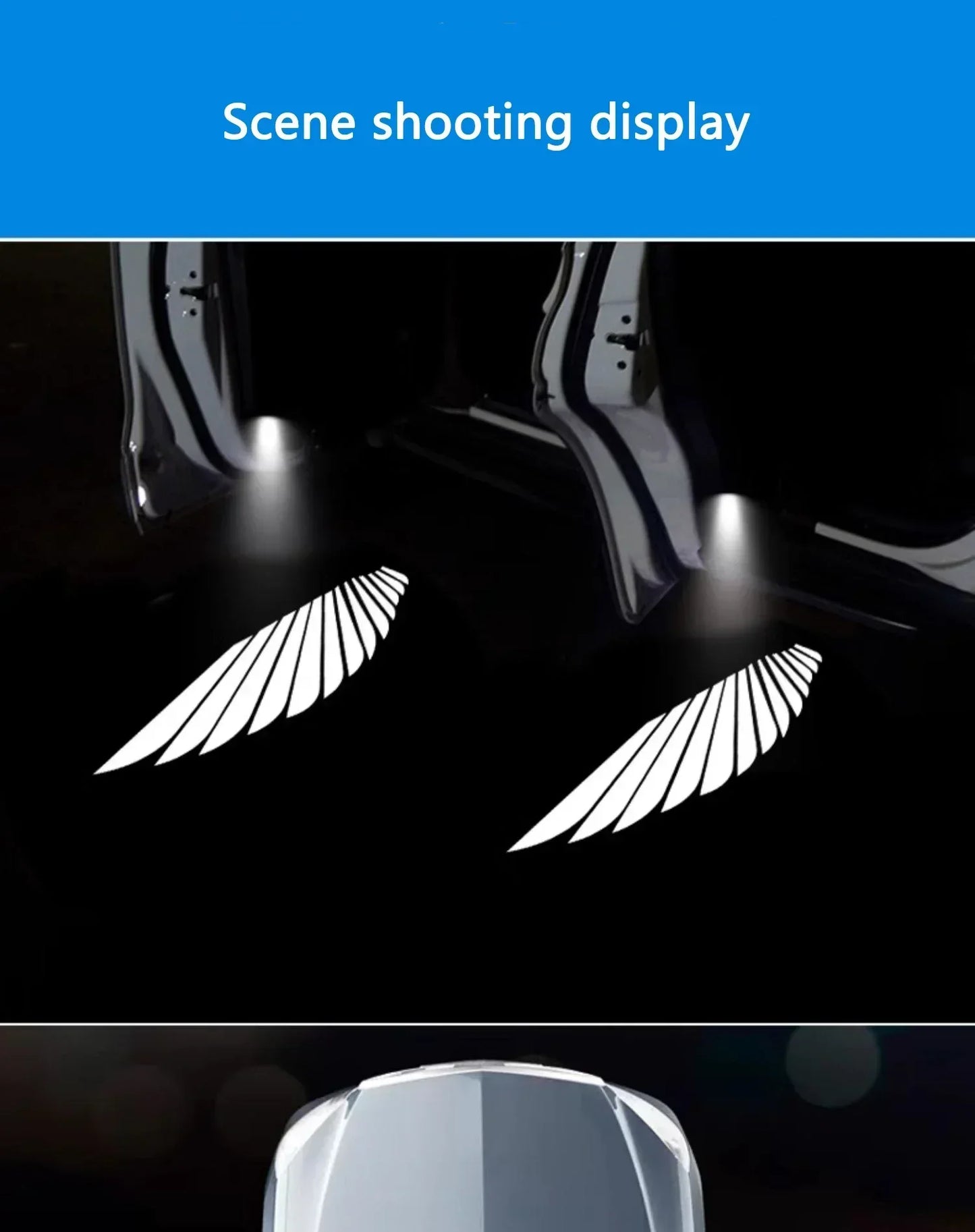 Wireless HD Laser Car Door Projector - 2/4pcs, Auto Accessory, No Wiring Required, Battery-Powered,  for Easy Night Entry