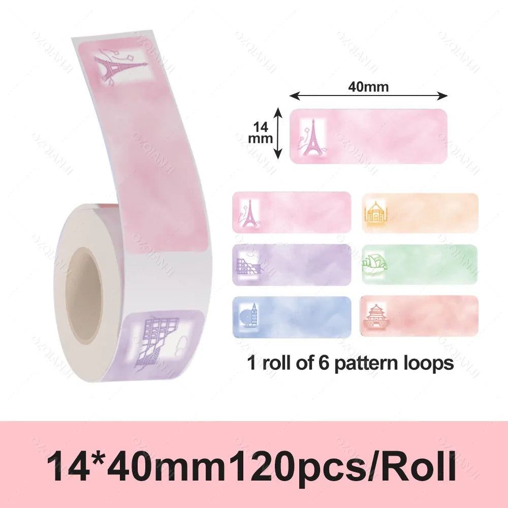Portable Mini Labeling Printer Marklife P12 Thermal Adhesive Sticker Pocket Label Maker or 1Roll Spacer/Continues Label Paper