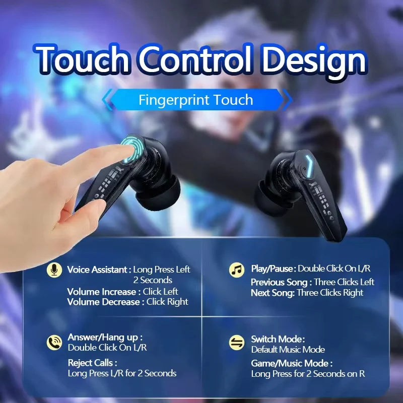 Choice Lenovo GM2 Pro Earphone Bluetooth 5.4 Headphones with Mic 9D Stereo Pro 6 Earbuds Dual Modes Music Game Wireless Headset