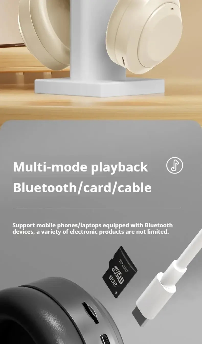 Over Ear HIFI Stereo M5 Headsets Wireless Bluetooth 5.3 Headphones Sports Gaming Earphones Support TF/AUX Noise Reduction