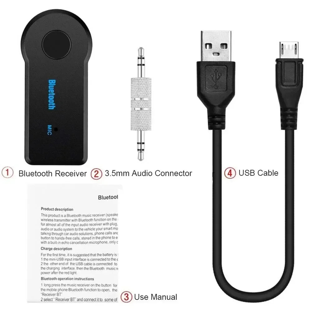 Wireless Bluetooth5.0 Car 3.5mm Socket Adapter,AUX Bluetooth 5.0 Receiver,Audio Converter Mobile Phone Hands-Free Stereo Adapter