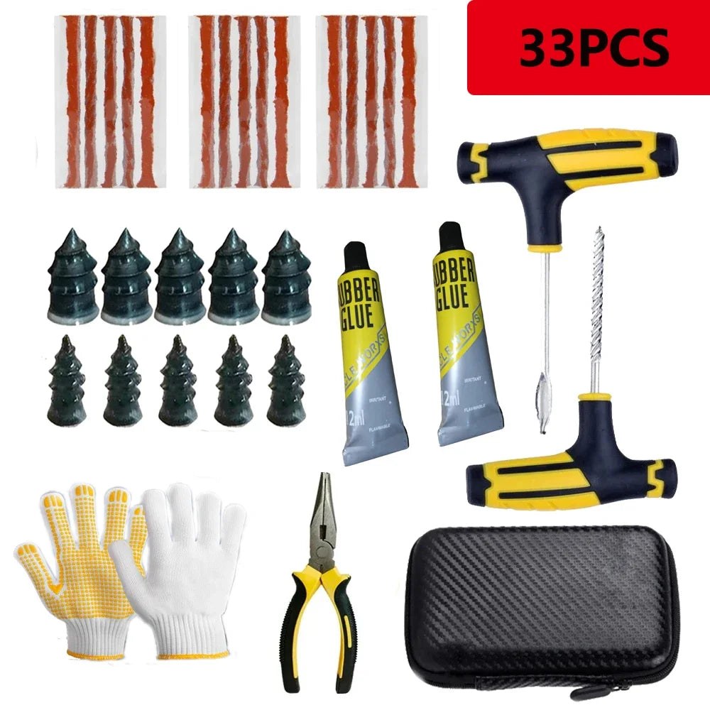 Professional Tire Plug Kit with Rapid-Seal Glue All-Weather Puncture Repair for Sedan to SUV Roadside Rescue Anti-Leak Guarantee