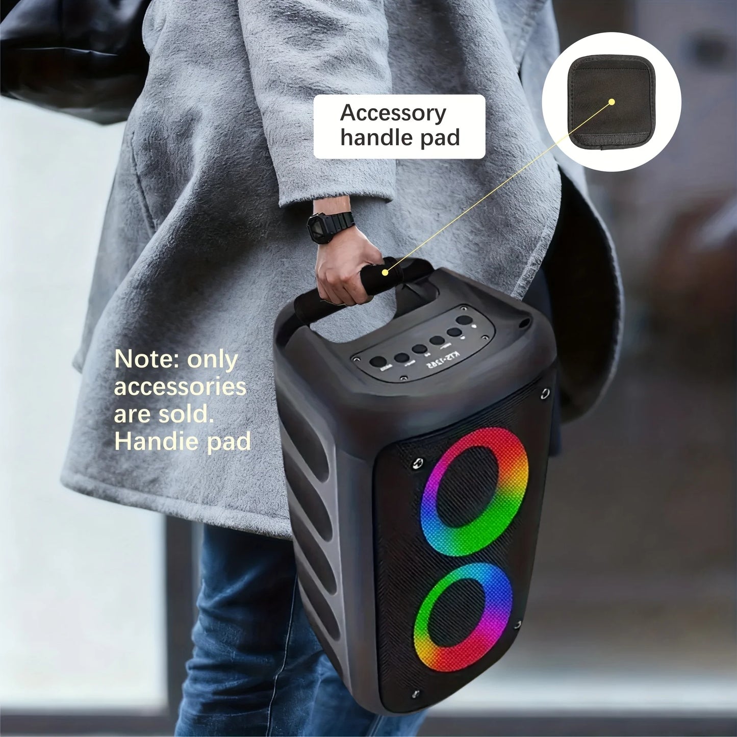 JBi Boombox 1/2/3 Speaker Handle Protector | Non-Slip Grip, Durable Textile Material,Compatible with JBi Boombox 1/2/3 Speakers