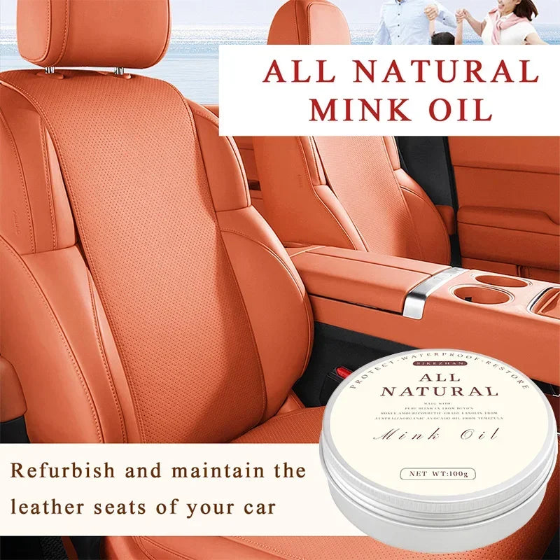 Natural Mink Oil Cream for Leather Shoes Bags Leather Care Cream Leather Maintenance Cream Leathercraft Accessories