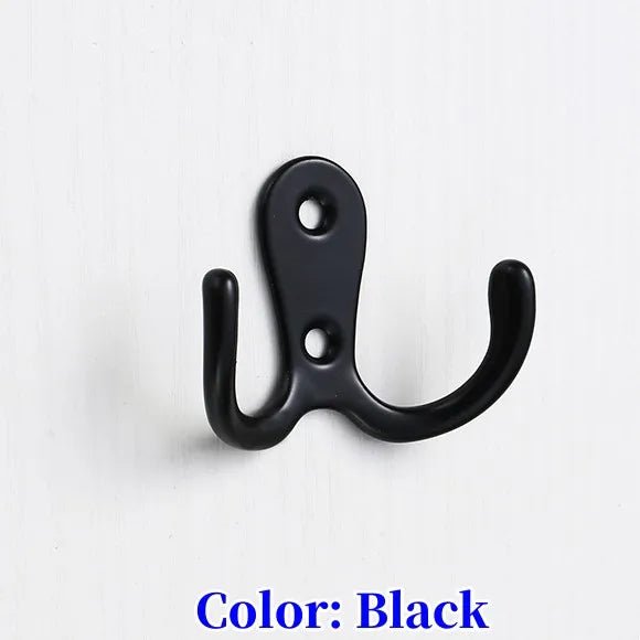 Simple FurnitureHook Black Chrome Towel Hook For Bathroom Clothes Coat Hook Bedroom Robe Hook Livingroom Kitchen Accessories