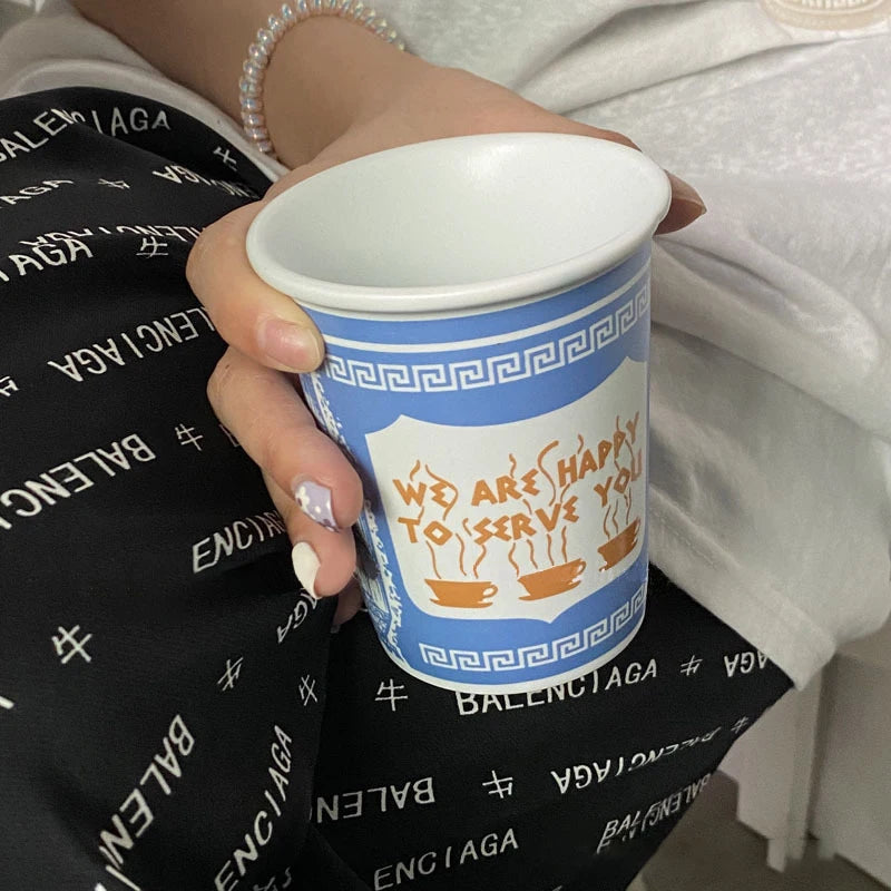 90-280ml Ceramic Cup We Are Happy To Serve You Coffee Cup For Kitchen Coffee Shop Restaurant,Latte Mug,Drinkware Gift Souvenir
