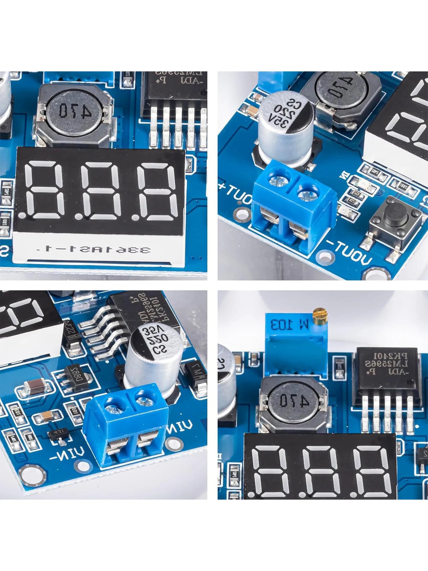 5 Pack LM2596S Buck Converter High Efficiency DC-DC Converter Voltage Regulator 3.0-40V to 1.5-35V Adjustable Output