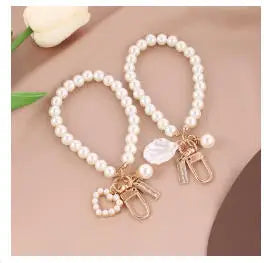ZAKOL Shiny Pearl Shell Keychain Cute Pendant For Women Girls Bag Backpack Car Key Phone Charm Accessory