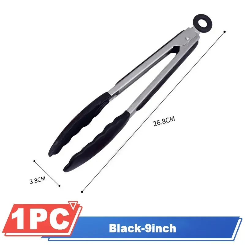 7/9/12 inch Small Silicone Clips Bread Barbecue tongs Steak Clip Food Clips BBQ Cooking Baking Salad Kitchen Accessories
